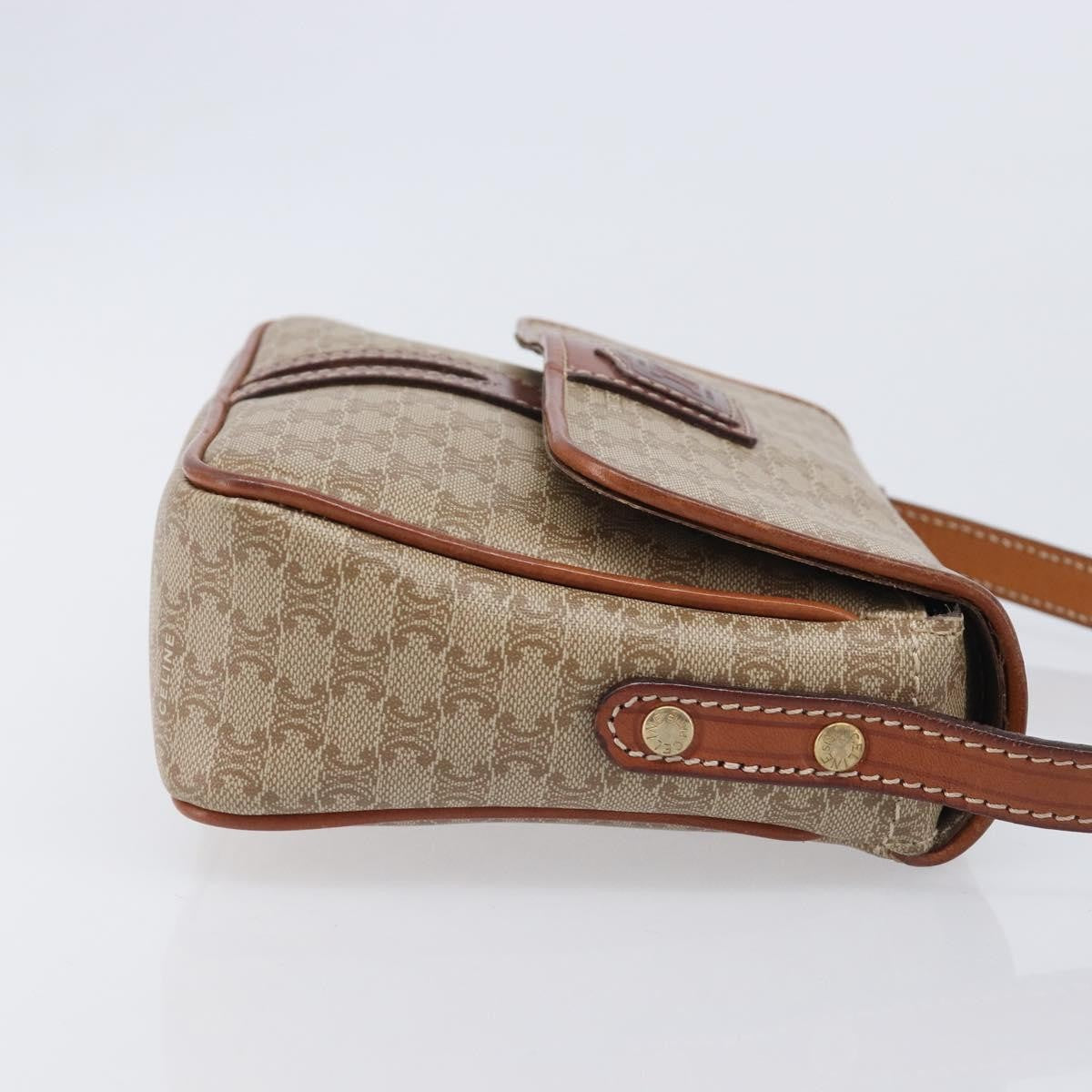 Celine Macadam Shoulder Canvas Beige Canvas Crossbody Bag Bag (Pre-Owned)