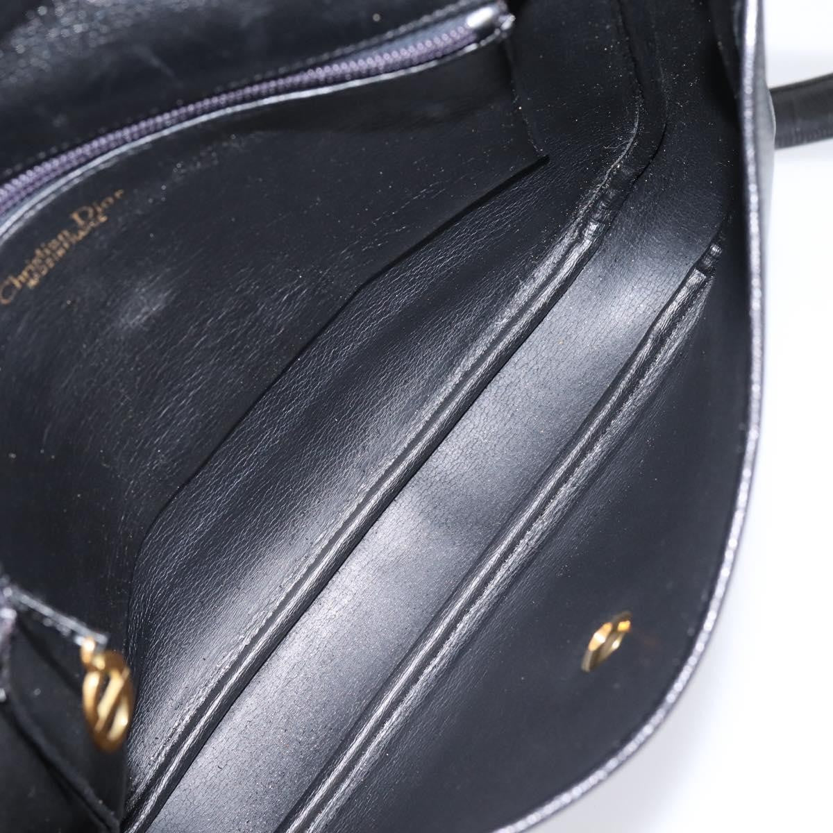 Christian Dior Shoulder Leather Black Leather Shoulder Bag Bag (Pre-Owned)