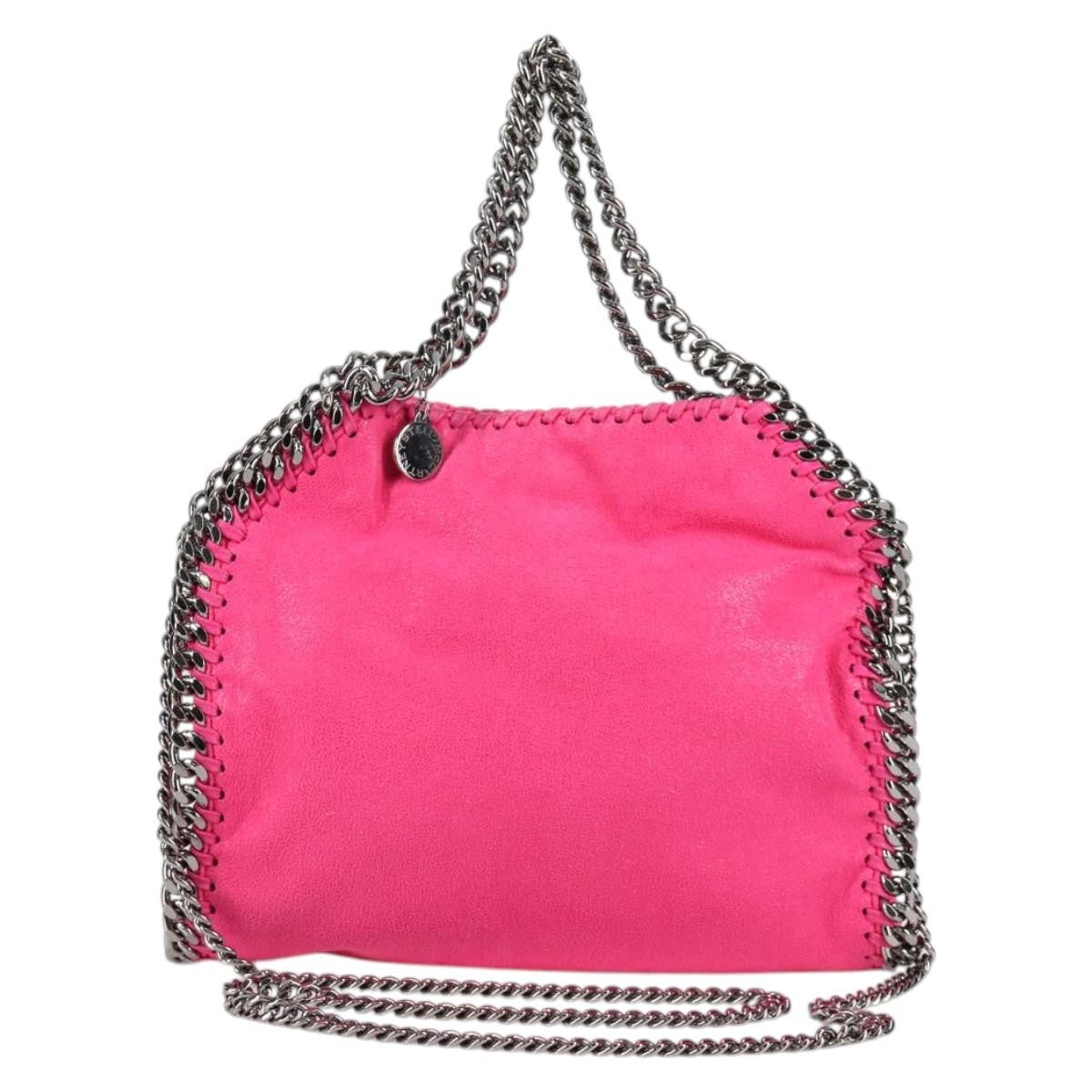 Stella Mccartney Falabella Fold Over Suede Pink Suede Shoulder Bag Bag (Pre-Owned)