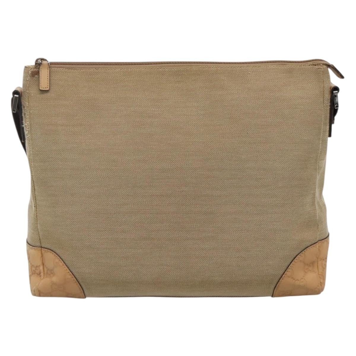 Gucci Original Messenger Gg Canvas Beige Canvas Shoulder Bag Bag (Pre-Owned)