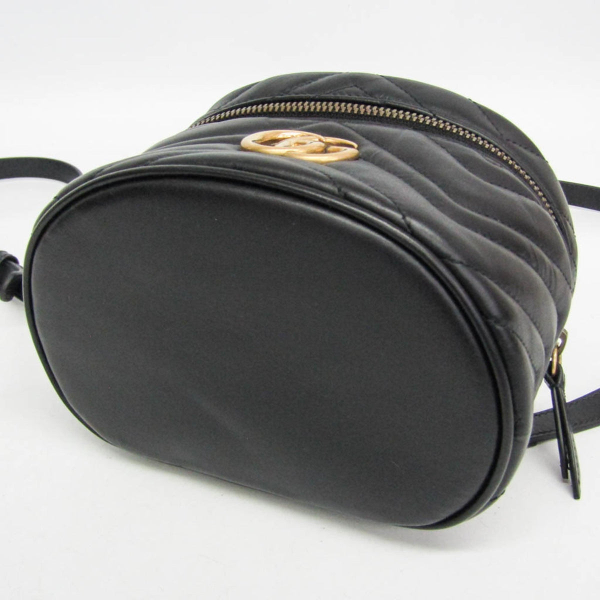 Gucci Gg Marmont Vanity Matelasse Leather Black Leather Backpack Bag (Pre-Owned)