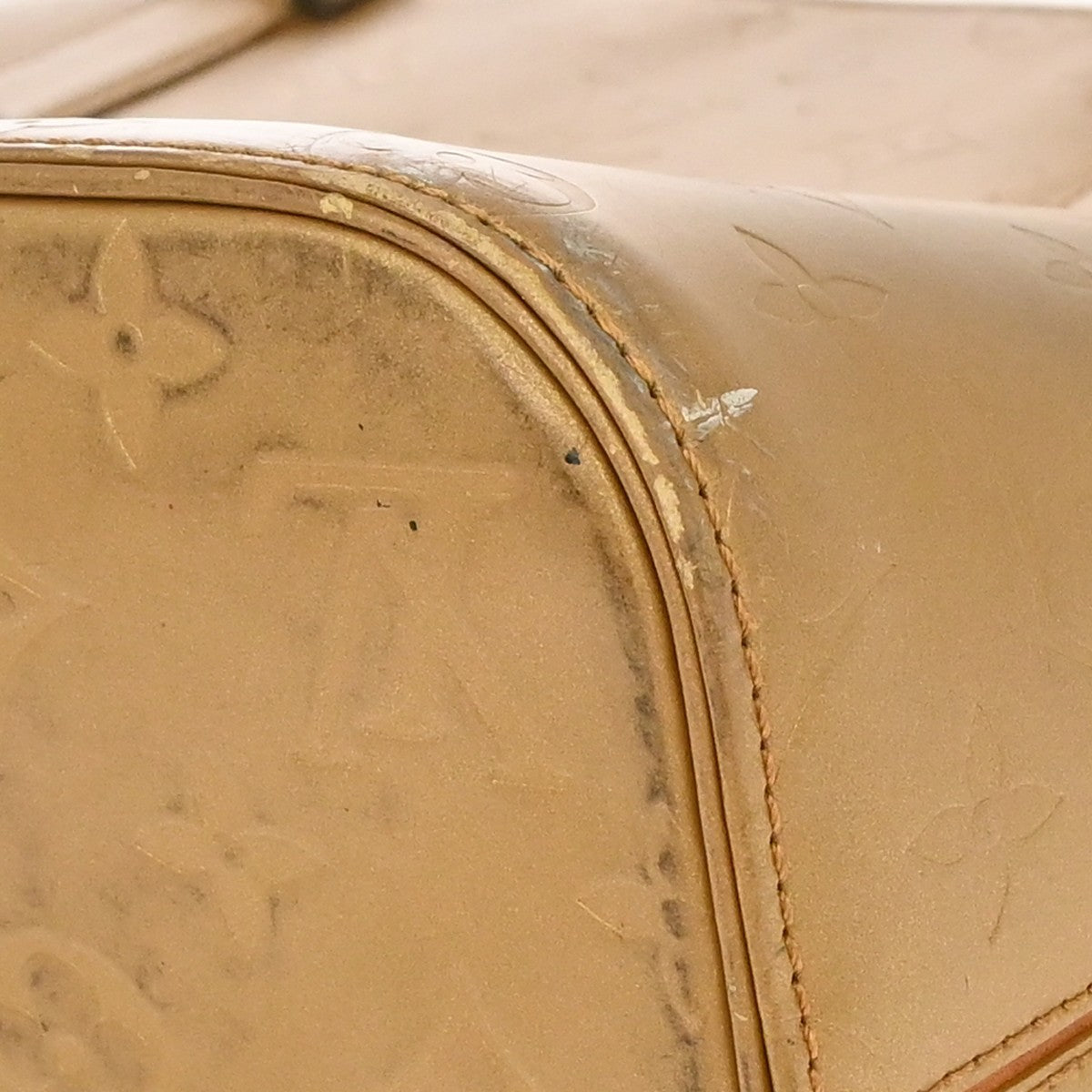 Louis Vuitton Mat Stockton Monogram Vernis Gold Patent_Leather Shoulder Bag Bag (Pre-Owned)