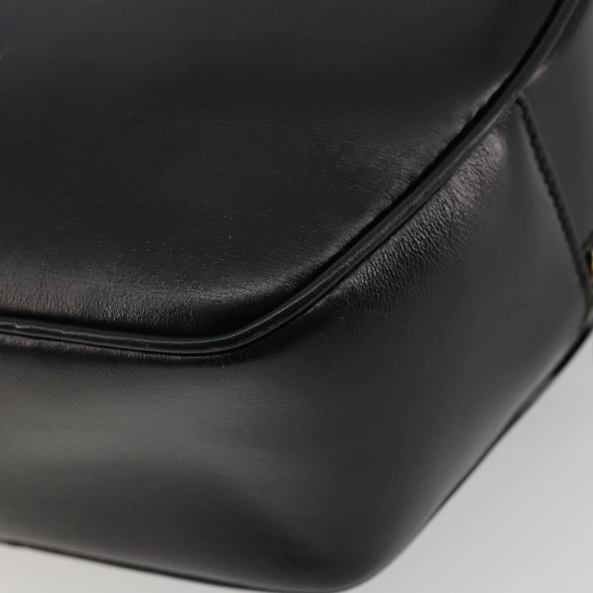 Celine Circle Logo Leather Black Leather Shoulder Bag Bag (Pre-Owned)