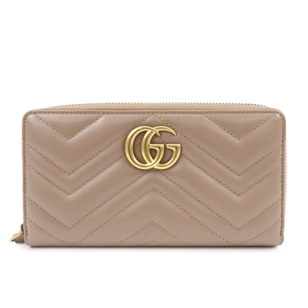 Gucci Gg Marmont Organizer Matelasse Leather Beige Leather Wallets Accessory (Pre-Owned)