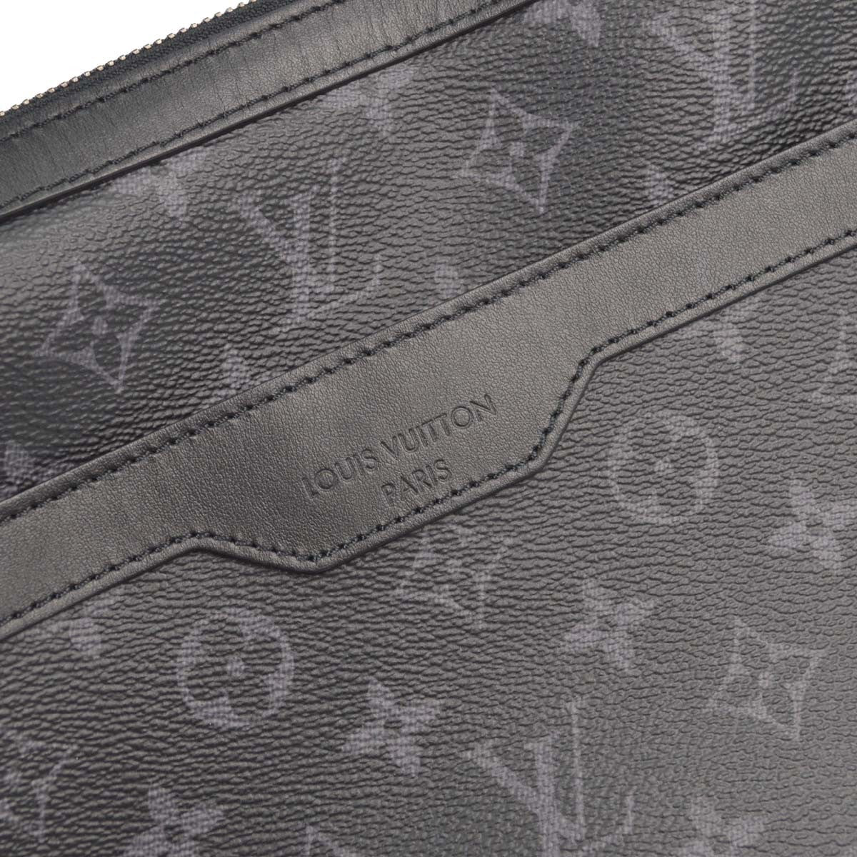 Louis Vuitton Trio Messenger Reverse Monogram Eclipse Canvas Black Canvas Handbag (Pre-Owned)