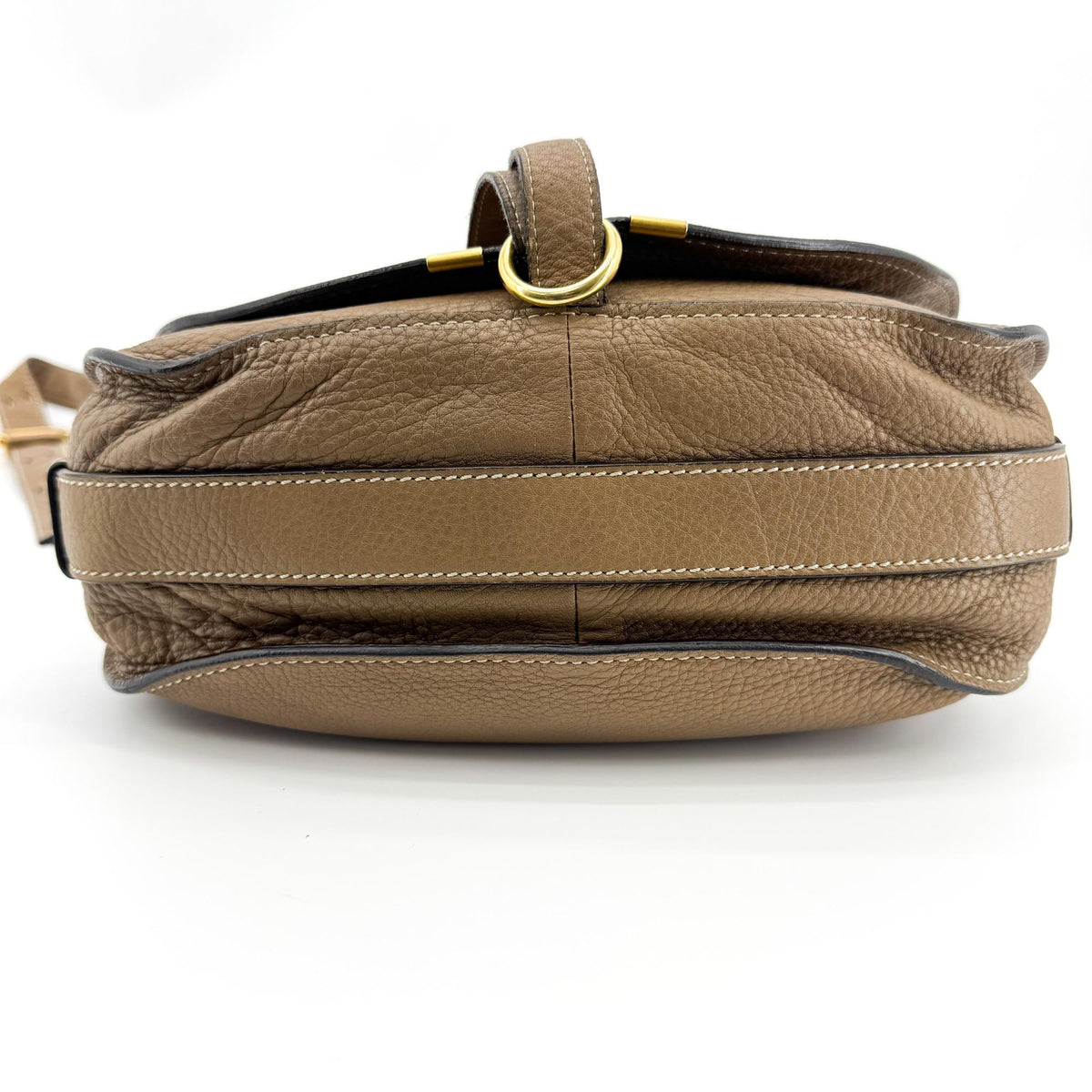 Chloe Marcie Saddle Leather Brown Leather Shoulder Bag Bag (Pre-Owned)