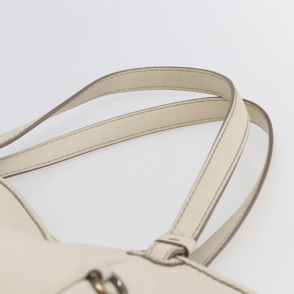 Salvatore Ferragamo Vintage Leather White Leather Tote Bag Bag (Pre-Owned)