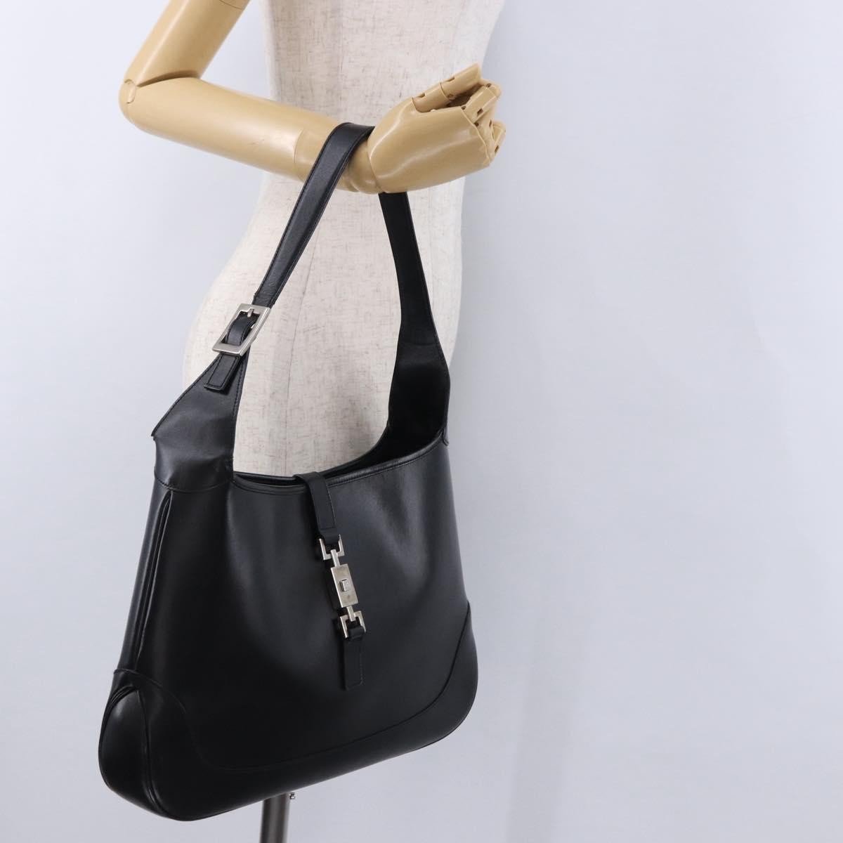 Gucci Jackie O Bouvier Hobo Leather Black Leather Shoulder Bag Bag (Pre-Owned)