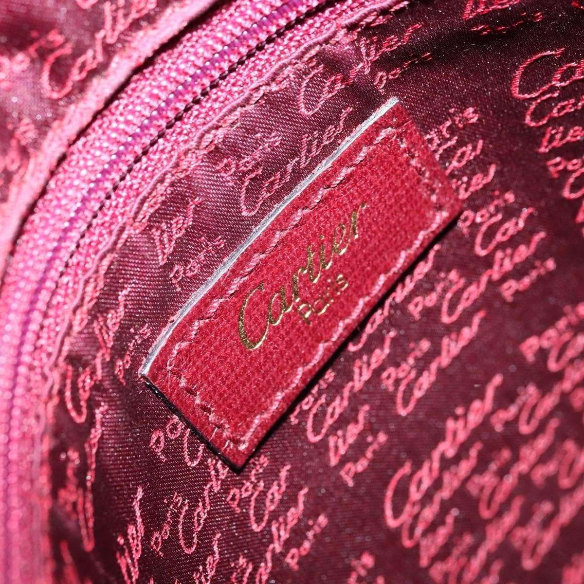 Cartier Vintage Must De Cartier Leather Burgundy Leather Handbag (Pre-Owned)