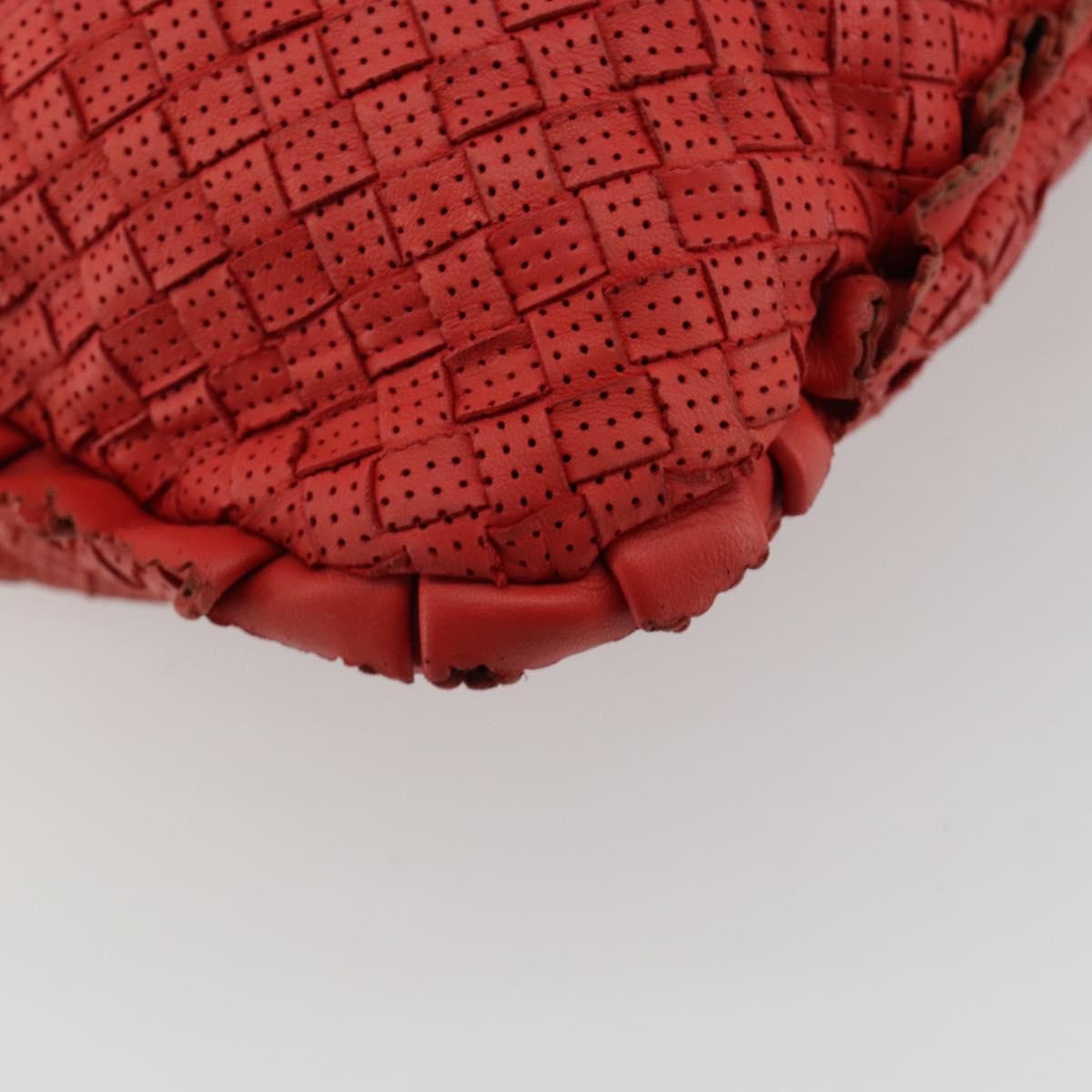 Bottega Veneta Intrecciato Shoulder Leather Red Leather Shoulder Bag Bag (Pre-Owned)