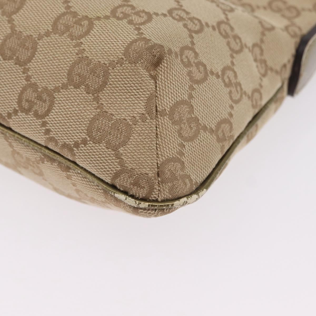 Gucci Web Strap Messenger Gg Coated Canvas Beige Canvas Handbag (Pre-Owned)