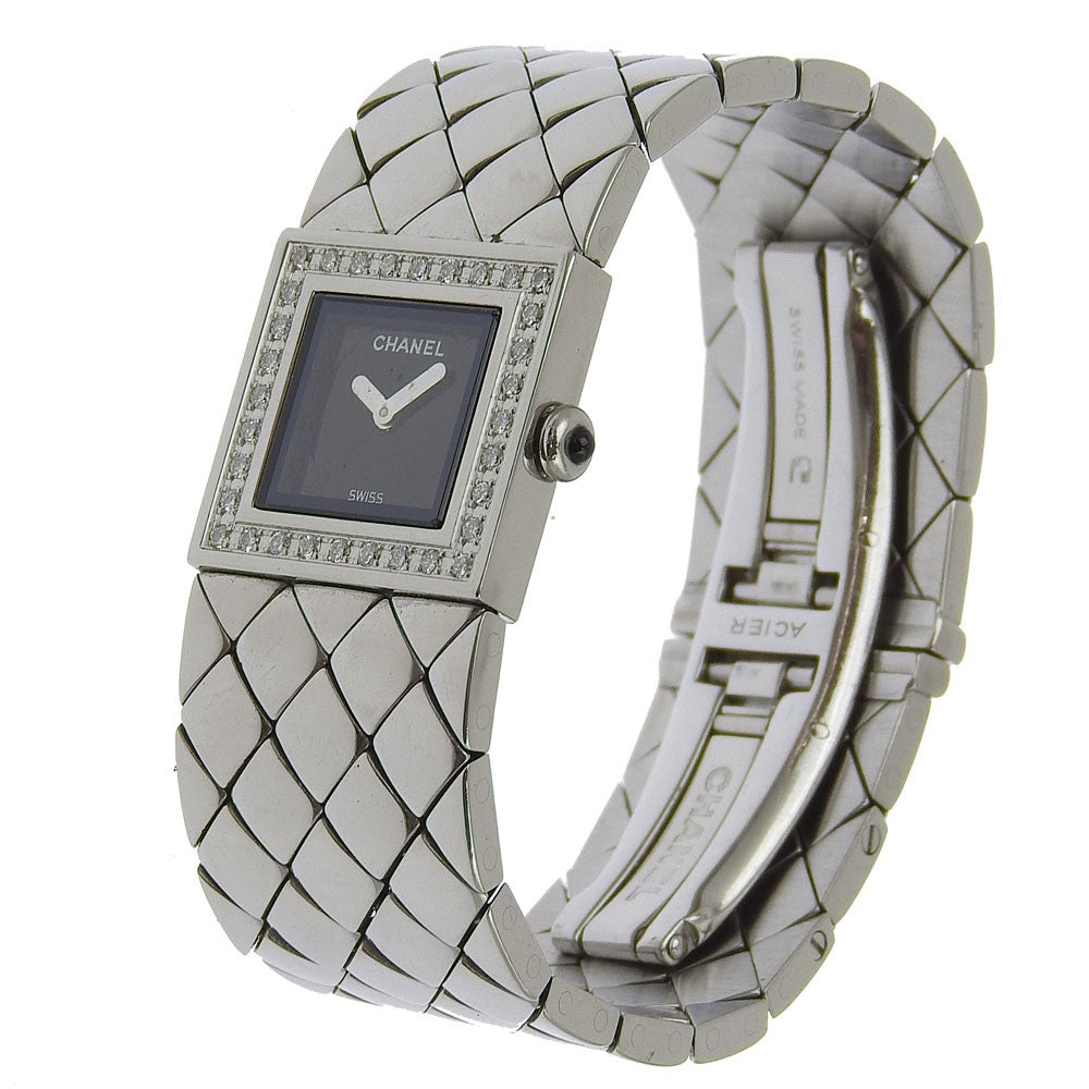 Chanel Matelasse Quartz Stainless Steel With Diamond Bezel Watch (Pre-Owned)