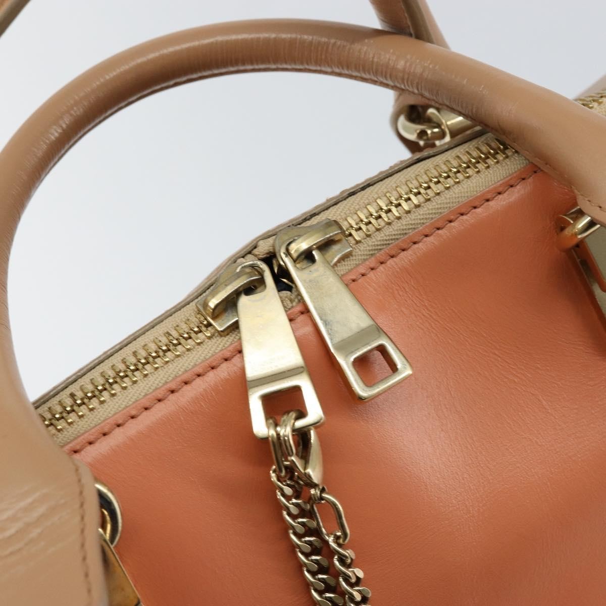 Chloe Bicolor Baylee Satchel Leather Orange Leather Handbag (Pre-Owned)