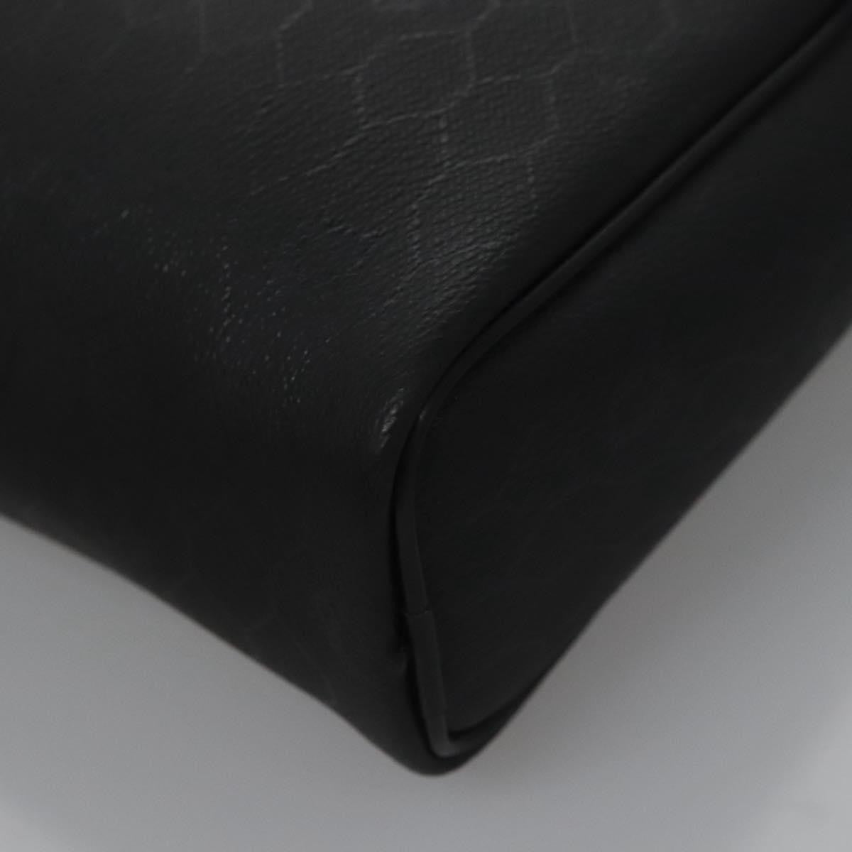 Christian Dior Vintage Honeycomb Zip Coated Canvas Black Canvas Clutche & Pouche Bag (Pre-Owned)