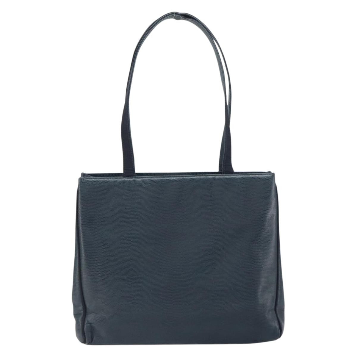 Salvatore Ferragamo Vala Tote Leather Blue Leather Tote Bag Bag (Pre-Owned)