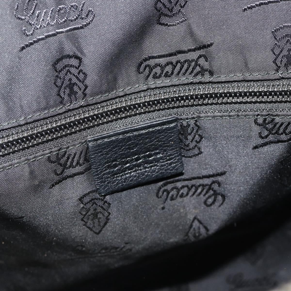 Gucci Front Zip Messenger Guccissima Leather Black Leather Shoulder Bag Bag (Pre-Owned)