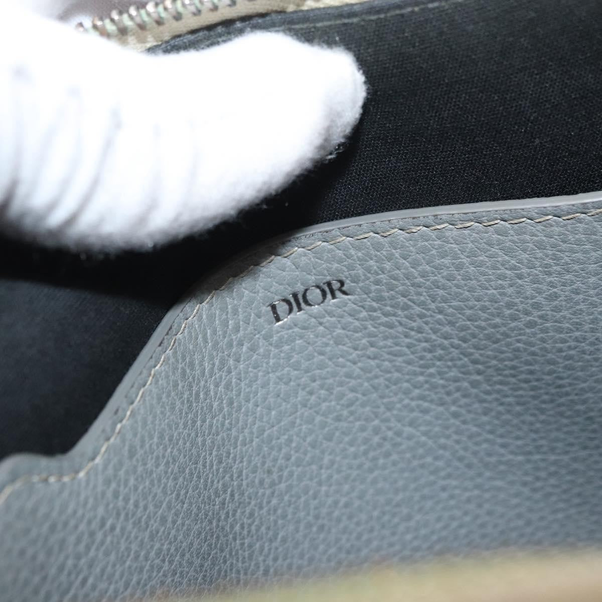 Christian Dior Clutch Leather Gray Leather Clutche & Pouche Bag (Pre-Owned)