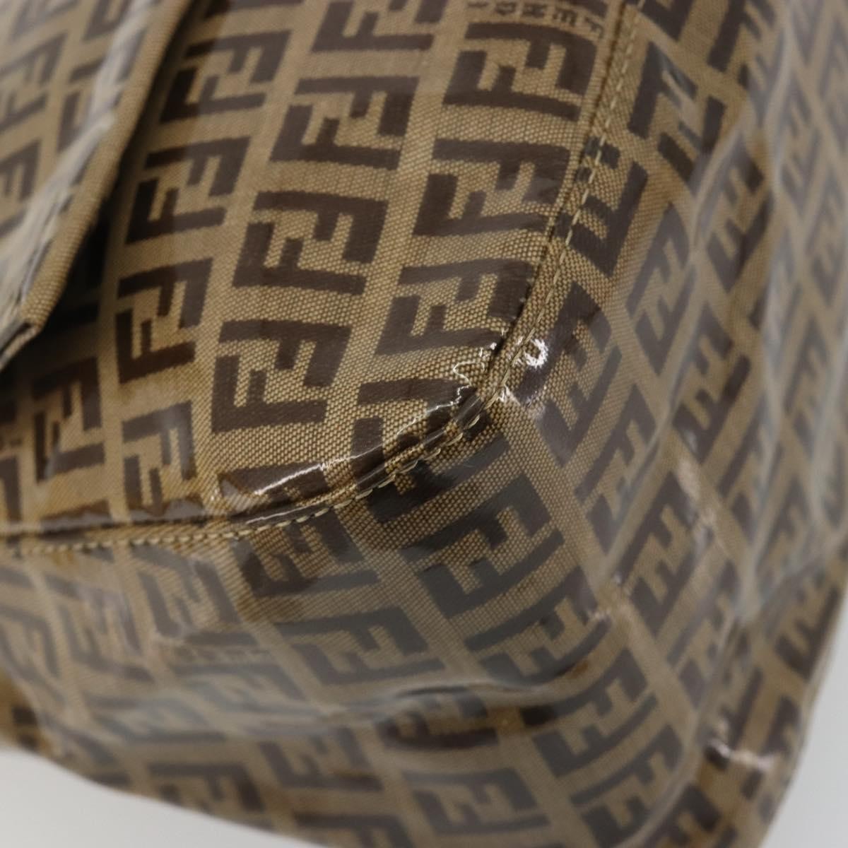 Fendi Mamma Baguette Zucchino Canvas Brown Canvas Shoulder Bag Bag (Pre-Owned)