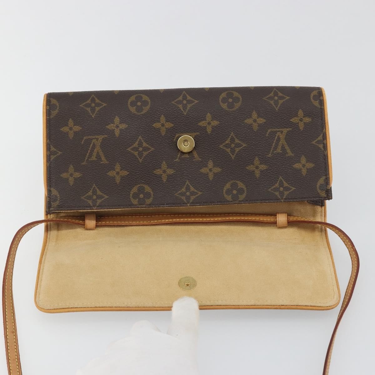 Louis Vuitton Twin Monogram Canvas Brown Canvas Clutche & Pouche Bag (Pre-Owned)
