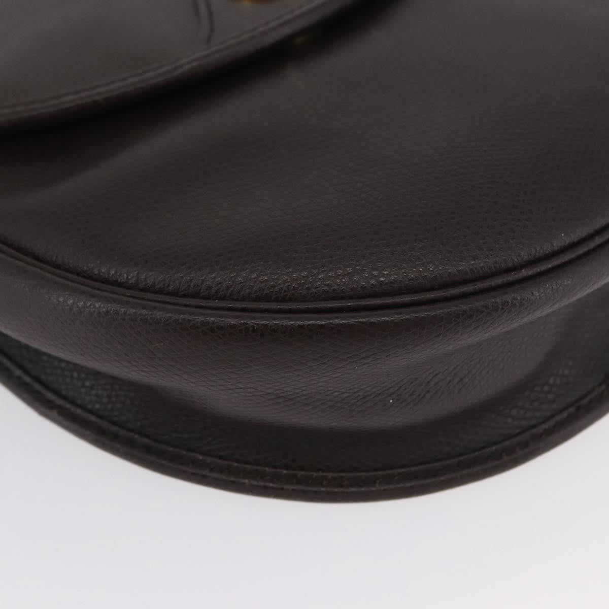 Christian Dior Vintage Cd Logo Leather Brown Leather Shoulder Bag Bag (Pre-Owned)