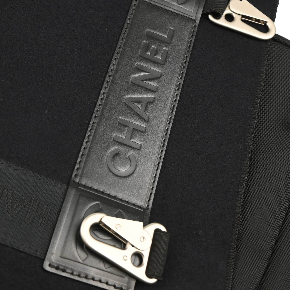 Chanel Sport Line Flap Messenger Wool And Nylon Black Nylon Shoulder Bag Bag (Pre-Owned)