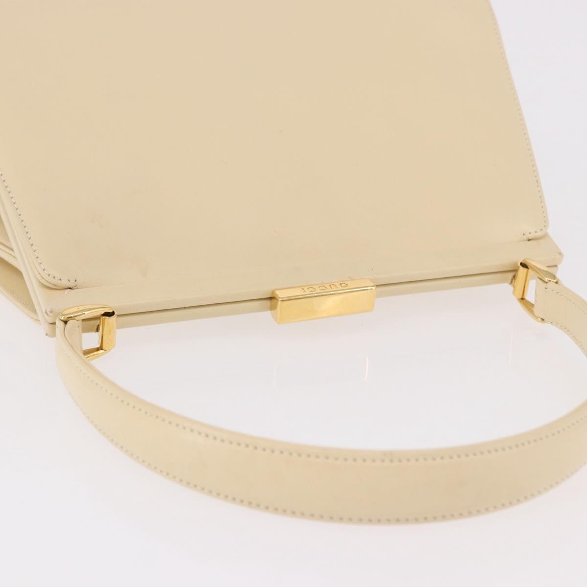 Gucci Vintage Convertible Box Leather Beige Patent_Leather Handbag (Pre-Owned)