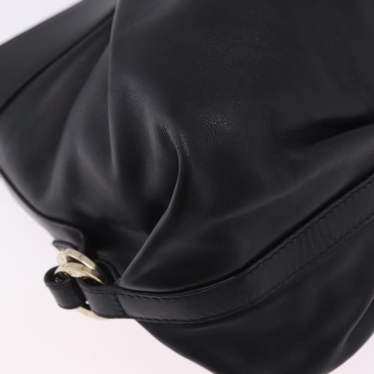 Bvlgari Chandra Hobo Leather Black Leather Handbag (Pre-Owned)