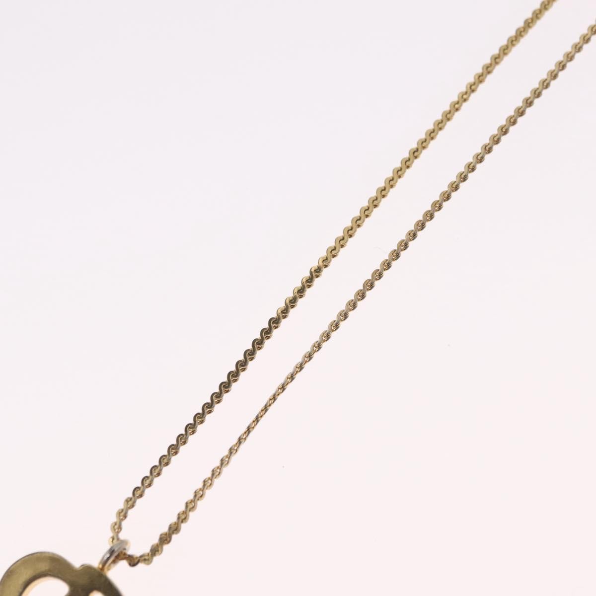 Christian Dior Vintage Cd Pendant Metal With Crystals Gold Metal Necklace Jewelry (Pre-Owned)