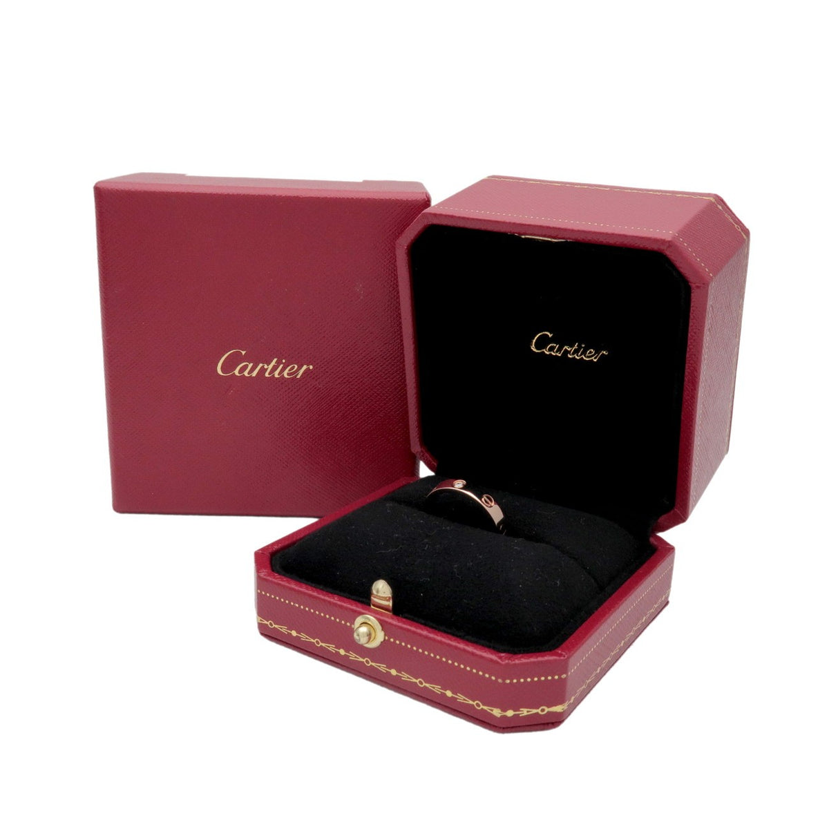 Cartier Love Wedding Band 1 Diamond 18K Rose Gold With Diamond Gold Rose_Gold Ring Jewelry (Pre-Owned)