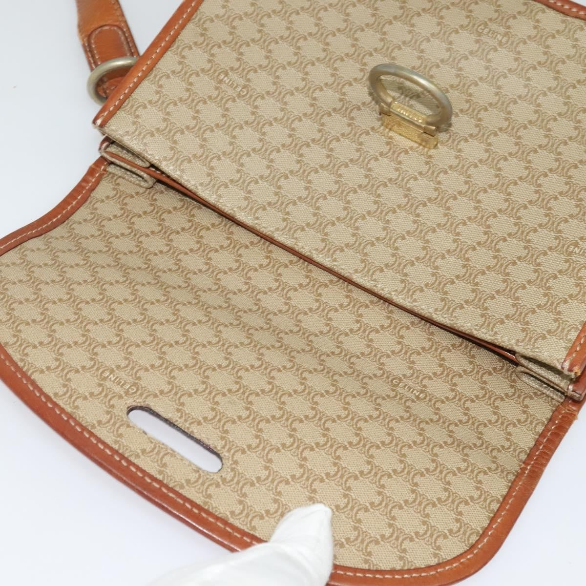 Celine Macadam Shoulder Pvc Leather Beige Canvas Bag (Pre-Owned)
