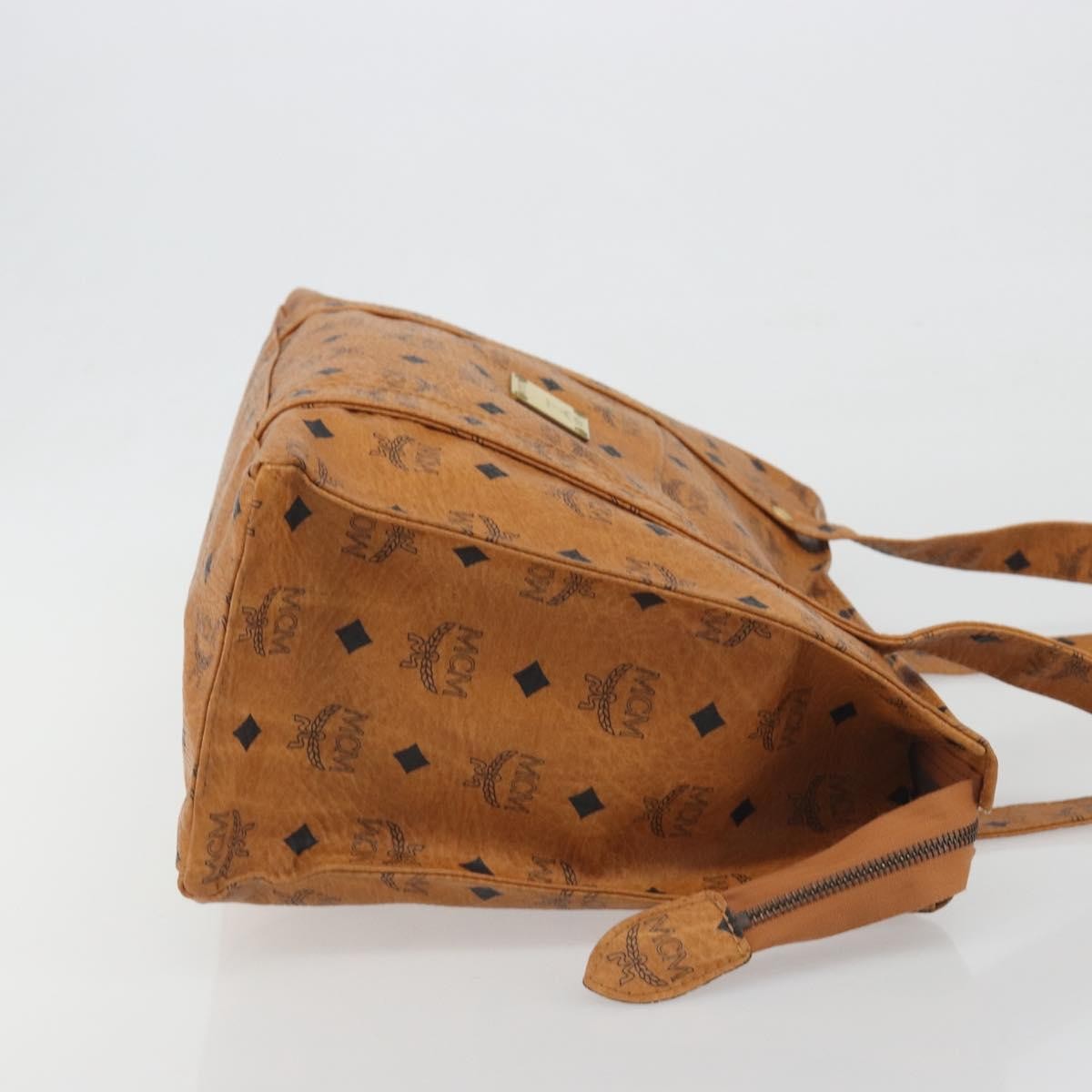 MCM Visetos Leather Brown Leather Shoulder Bag Bag (Pre-Owned)