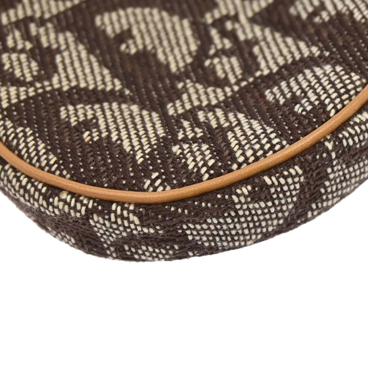 Christian Dior Vintage Saddle Zip Coin Purse Diorissimo Canvas Brown Canvas Clutche & Pouche Bag (Pre-Owned)