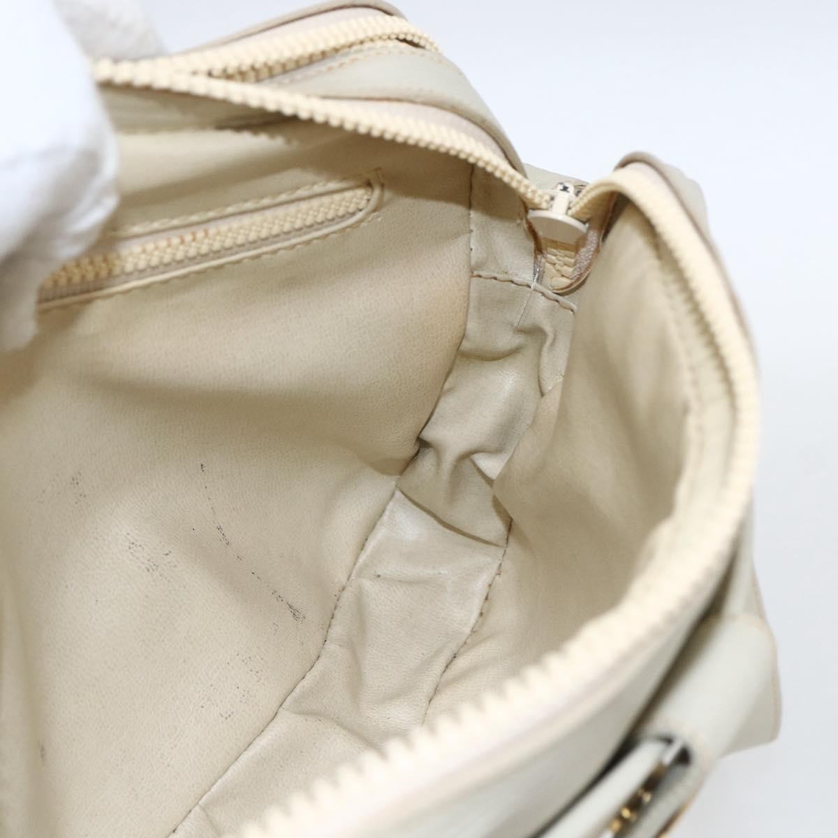Celine Vintage Leather White Leather Shoulder Bag Bag (Pre-Owned)