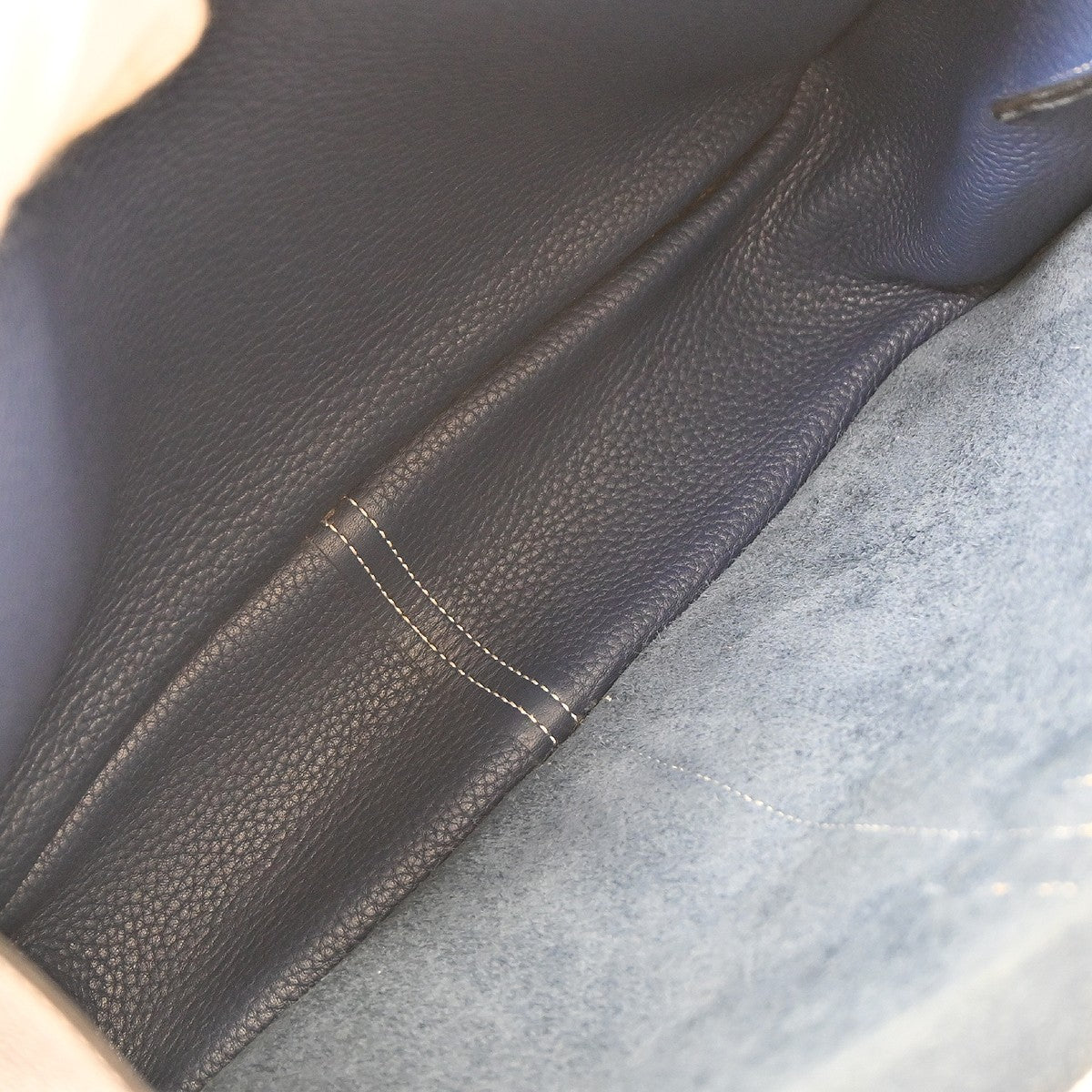 Hermes Halzan Clémence Blue Leather Tote Bag Bag (Pre-Owned)