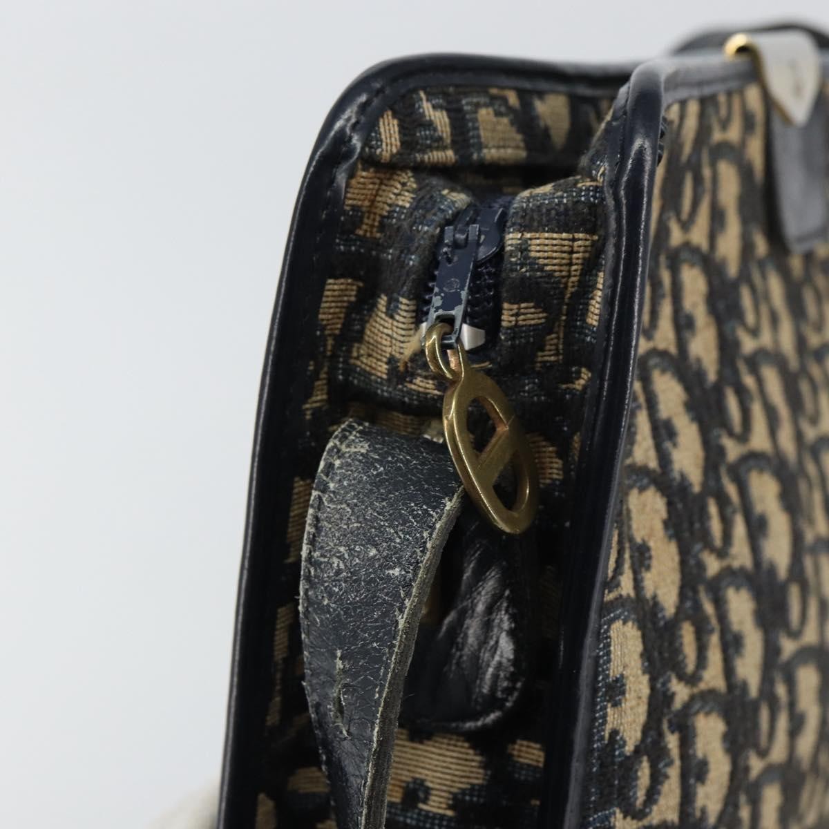 Christian Dior Vintage Trotter Canvas Navy Canvas Shoulder Bag Bag (Pre-Owned)