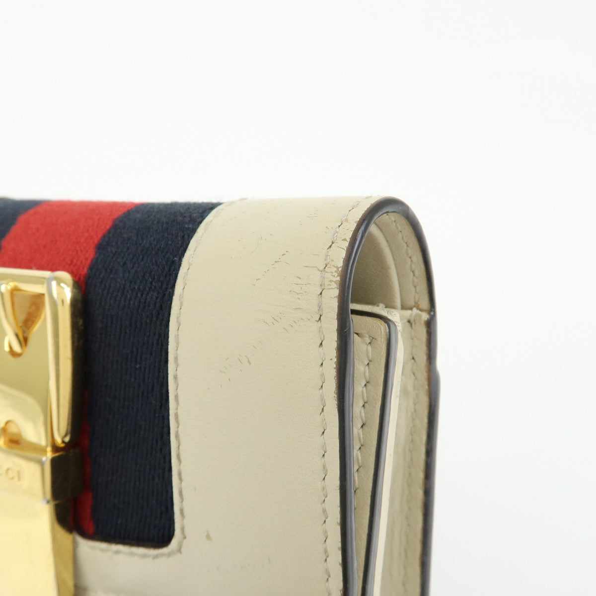 Gucci Sylvie Compact Leather Beige Leather Wallets Accessory (Pre-Owned)