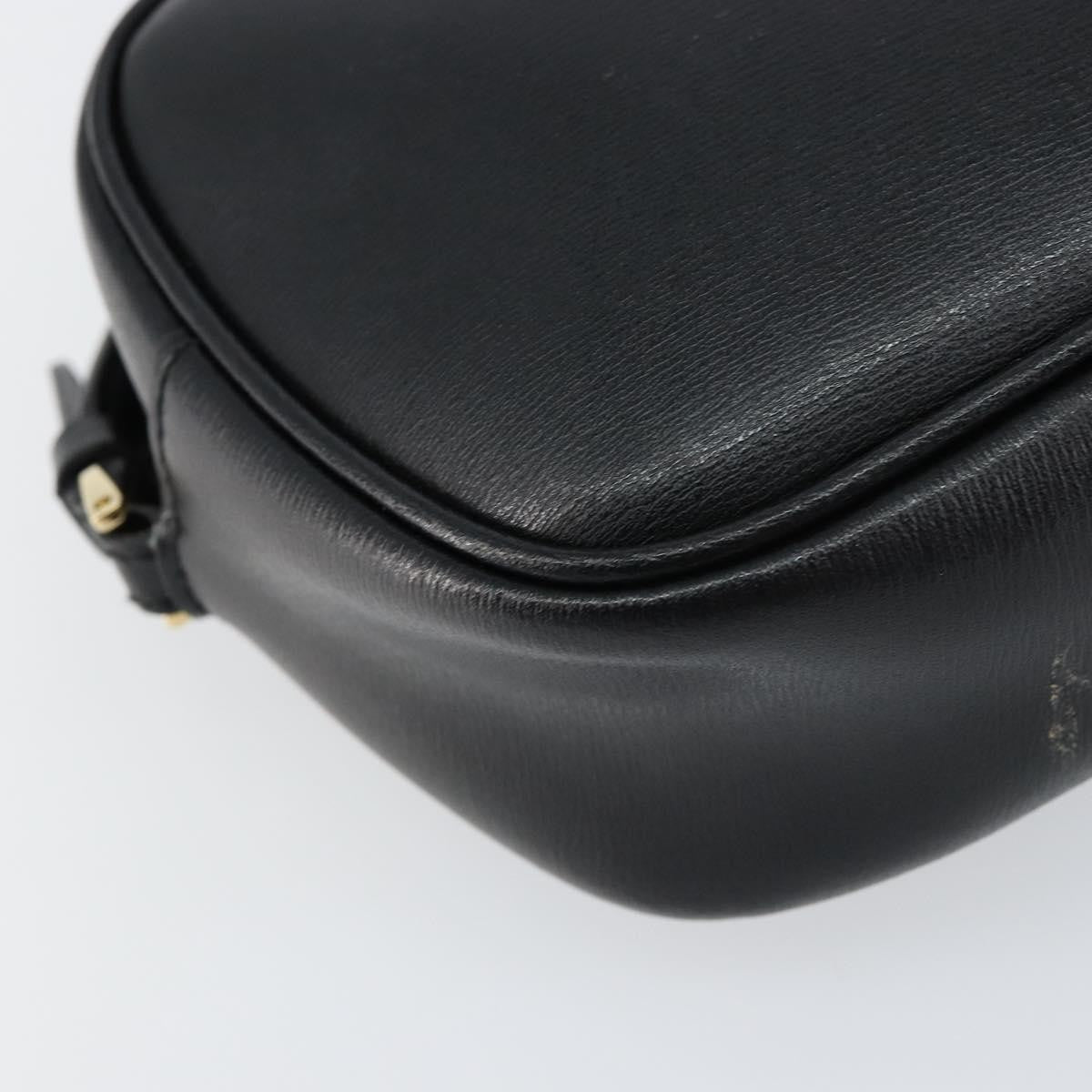 Salvatore Ferragamo City Camera Leather Black Leather Shoulder Bag Bag (Pre-Owned)