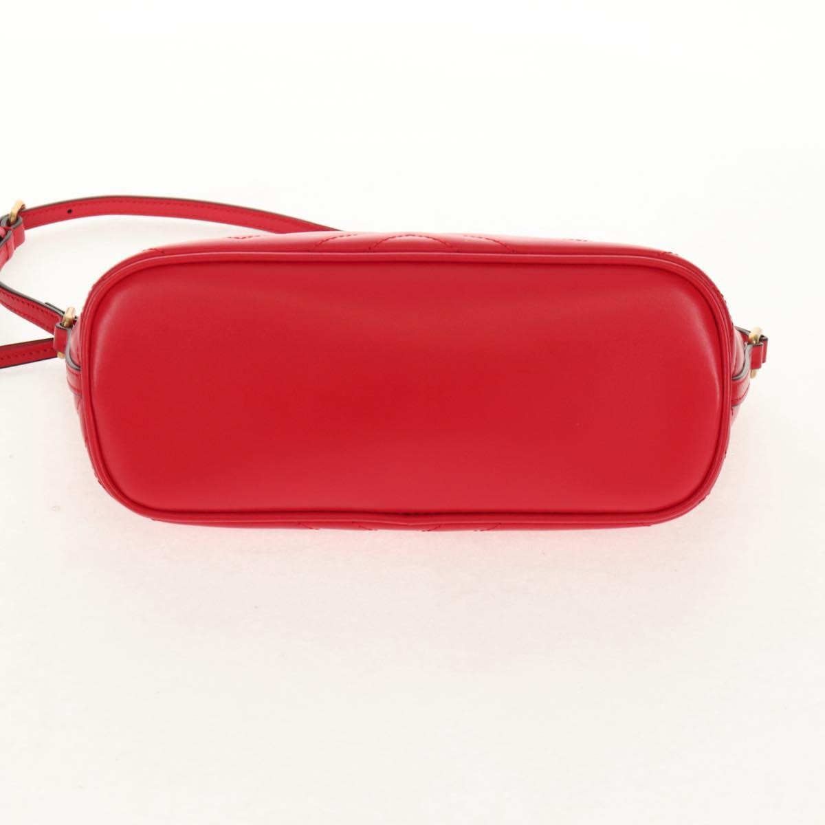 Gucci Gg Marmont Pochette Shoulder Matelasse Leather Red Leather Clutche & Pouche Bag (Pre-Owned)