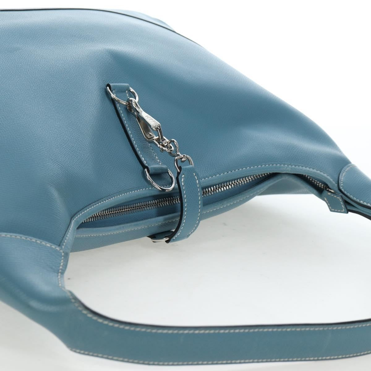 Hermes Trim Clemence Blue Leather Shoulder Bag Bag (Pre-Owned)