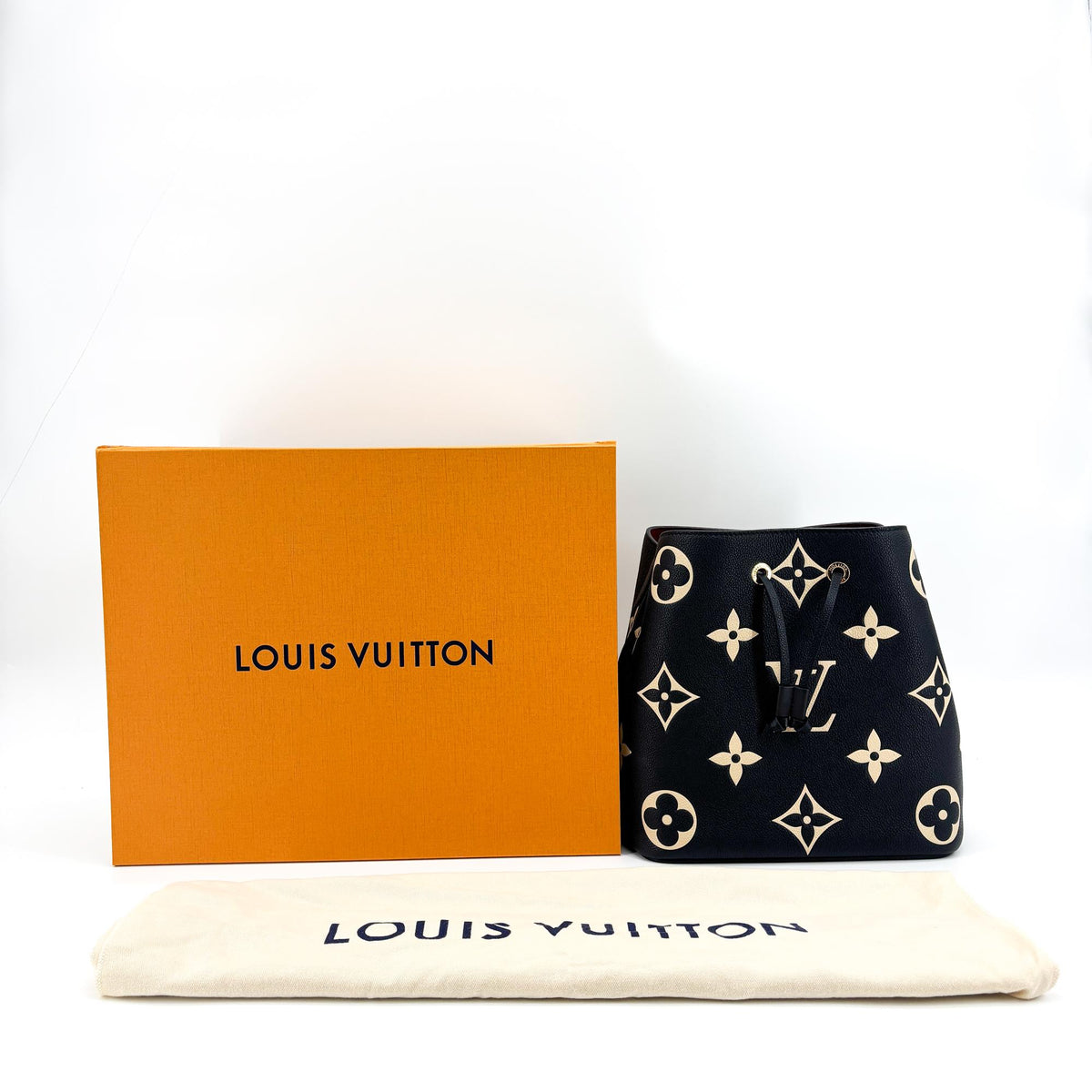 Louis Vuitton Neonoe Bicolor Monogram Empreinte Giant Black Leather Handbag (Pre-Owned)