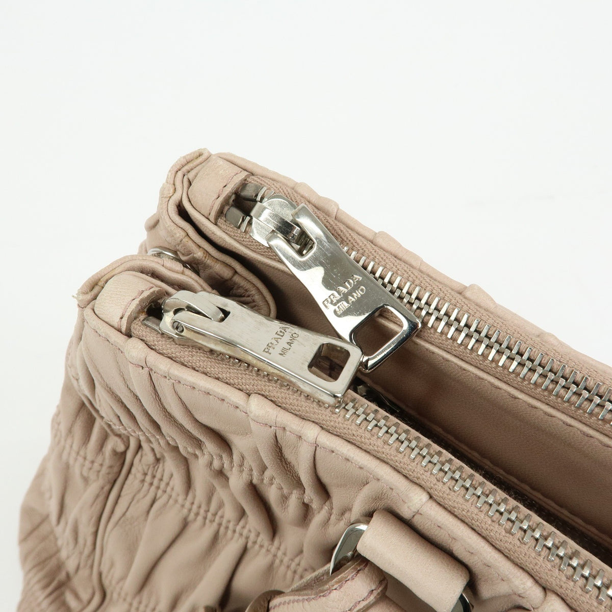 Prada Gaufre Nappa Leather Beige Leather Tote Bag Bag (Pre-Owned)