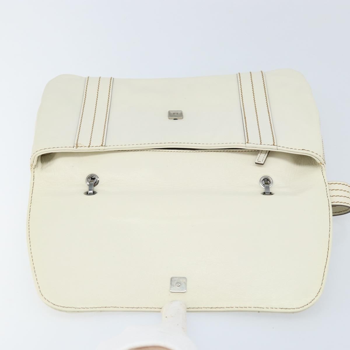 Gucci Vintage Leather White Leather Handbag (Pre-Owned)