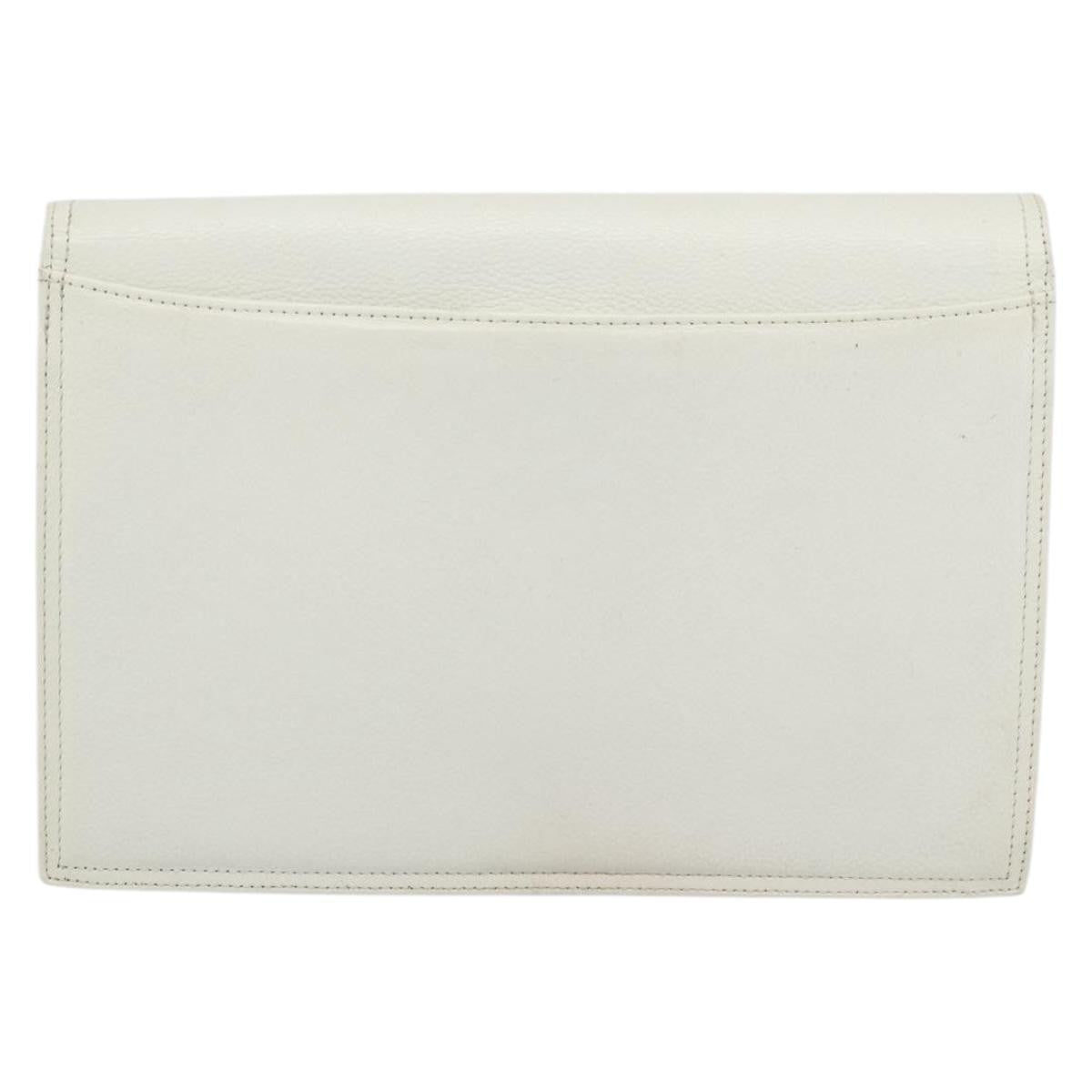 Saint Laurent Vintage Leather White Leather Clutche & Pouche Bag (Pre-Owned)