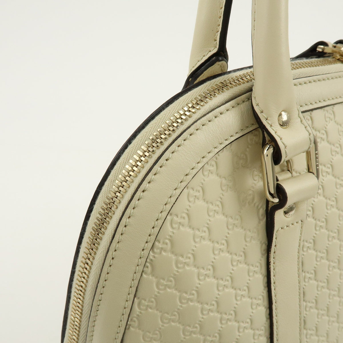 Gucci Convertible Dome Satchel Microguccissima Leather Beige Leather Handbag (Pre-Owned)
