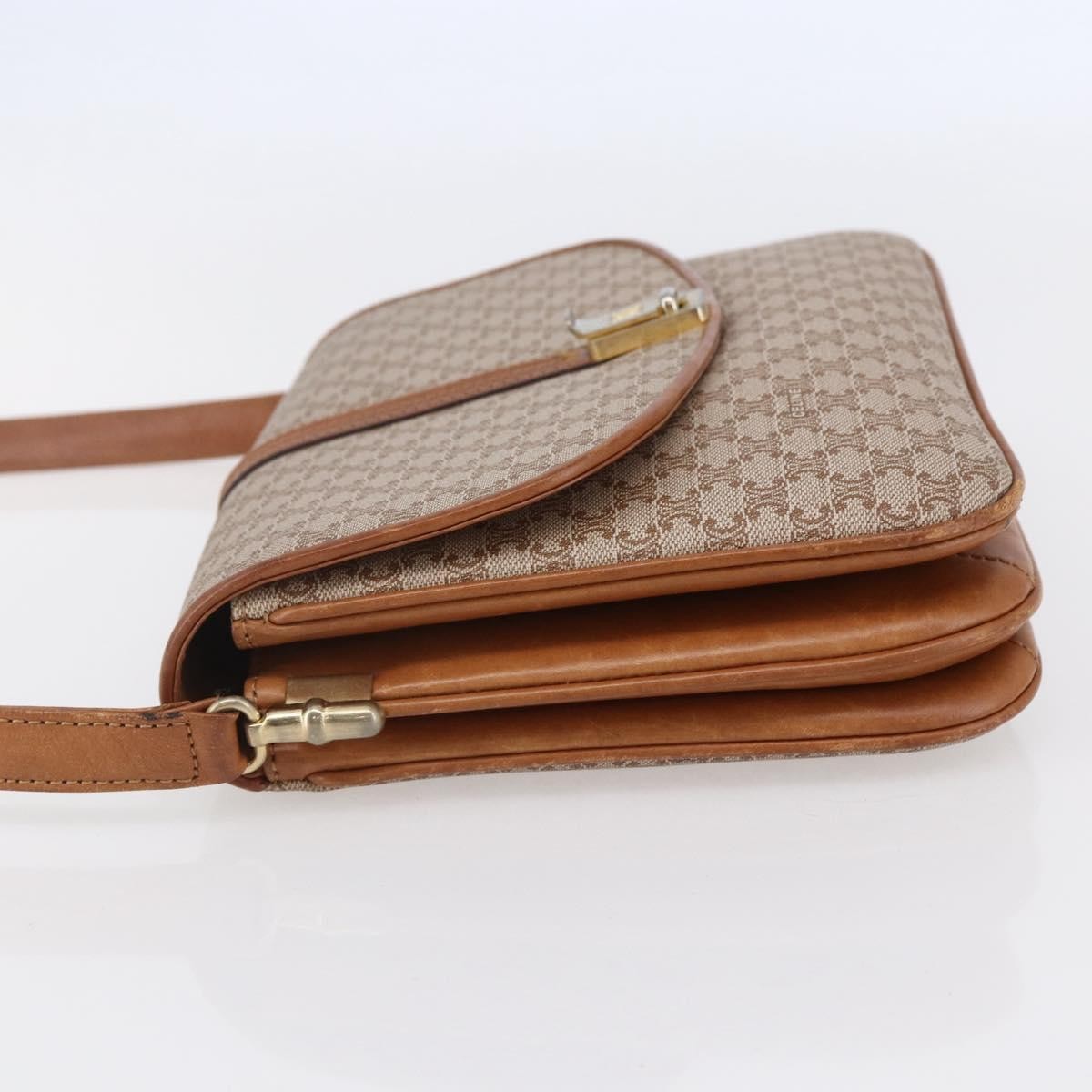 Celine Vintage Macadam Canvas And Leather Beige Canvas Shoulder Bag Bag (Pre-Owned)