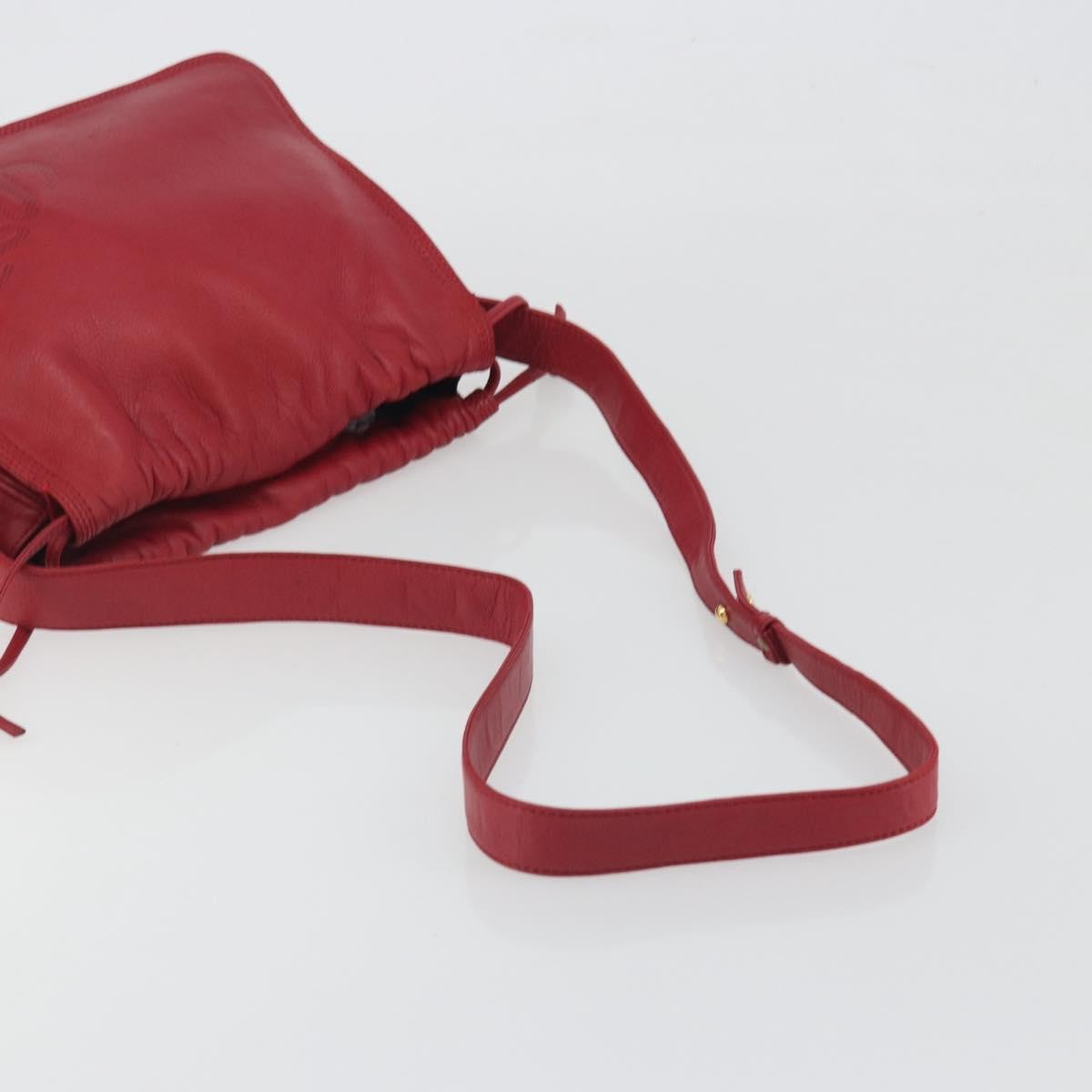 Loewe Anagram Leather Red Leather Shoulder Bag Bag (Pre-Owned)