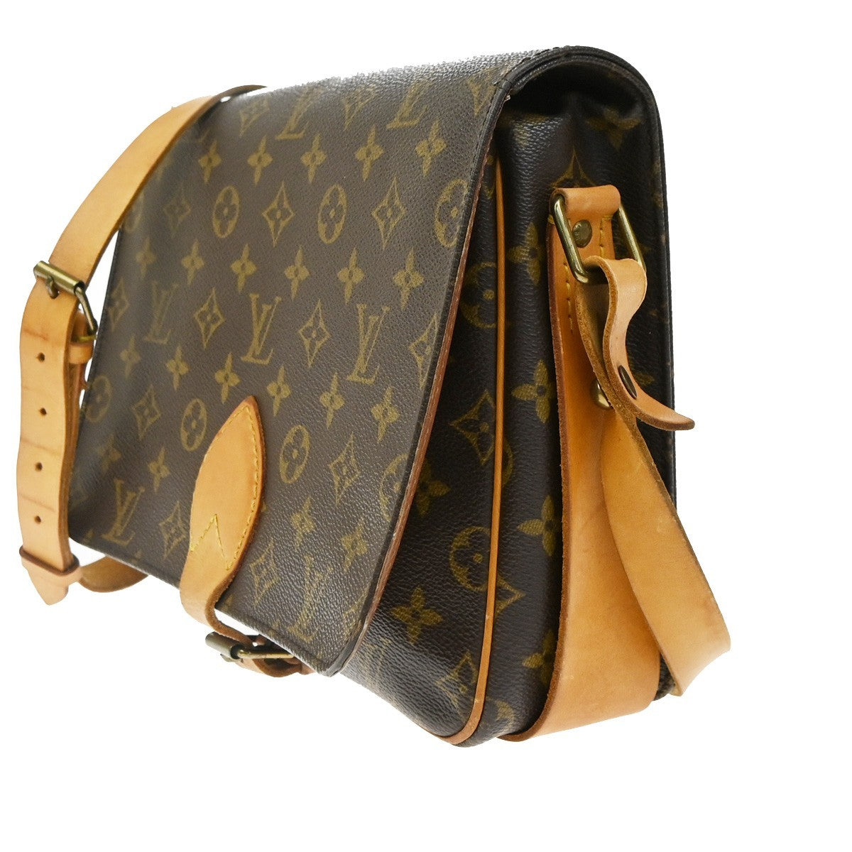 Louis Vuitton Cartouchiere Monogram Canvas Brown Canvas Shoulder Bag Bag (Pre-Owned)