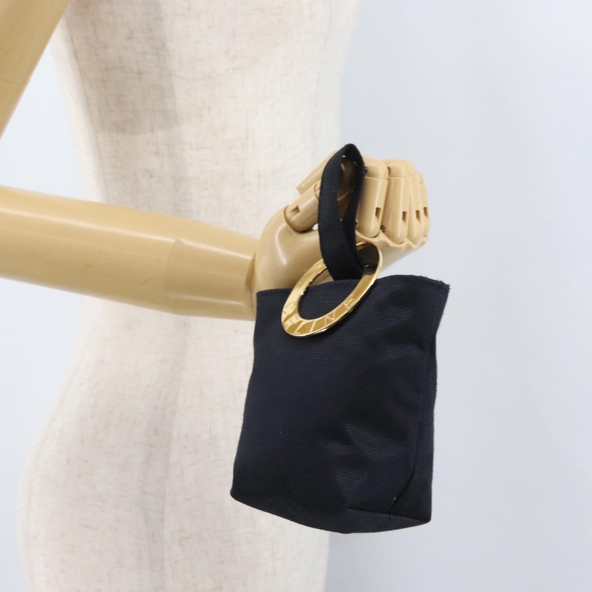 Celine Circle Logo Pouch Canvas Black Canvas Clutche & Pouche Bag (Pre-Owned)