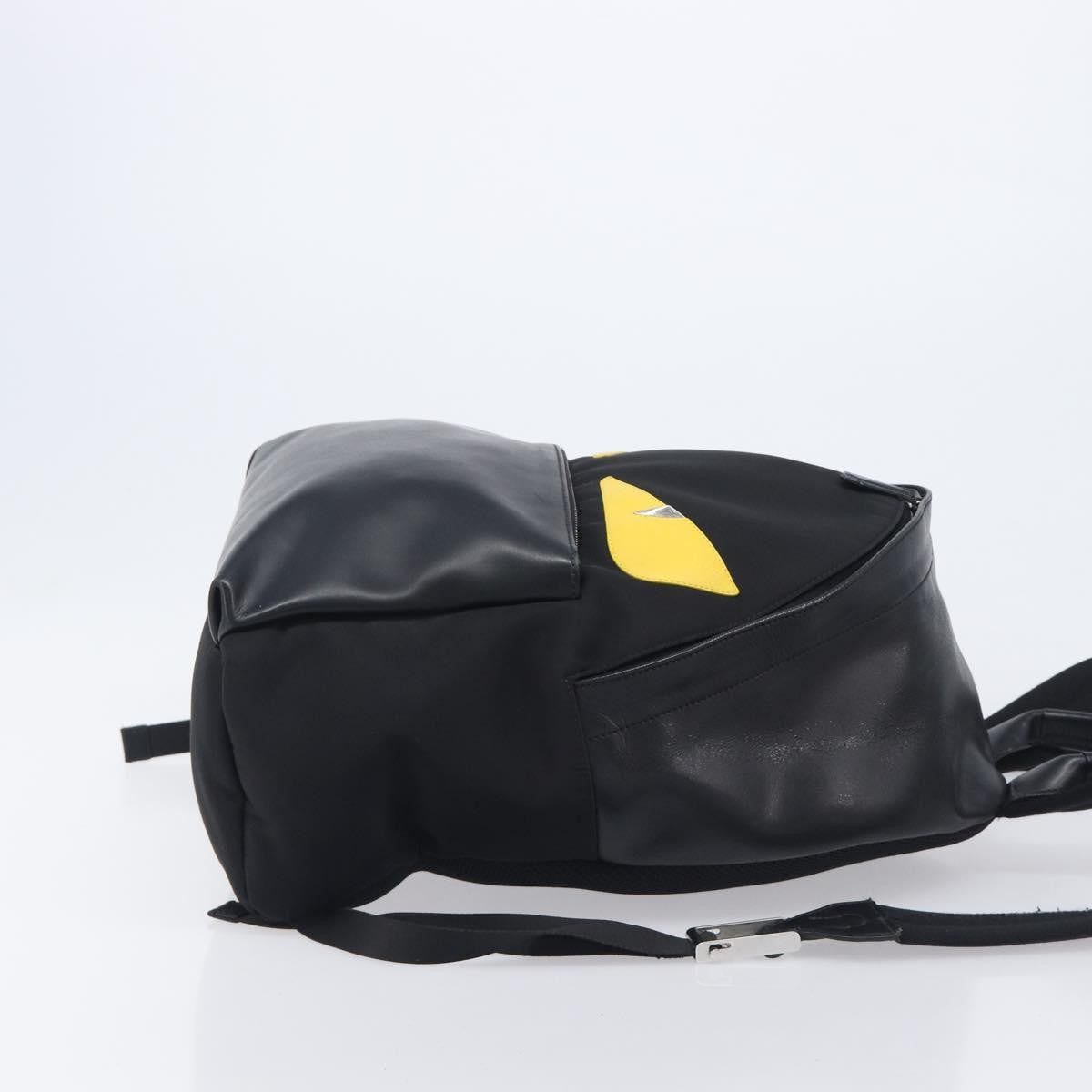 Fendi Monster Nylon With Leather Black Leather Backpack Bag (Pre-Owned)