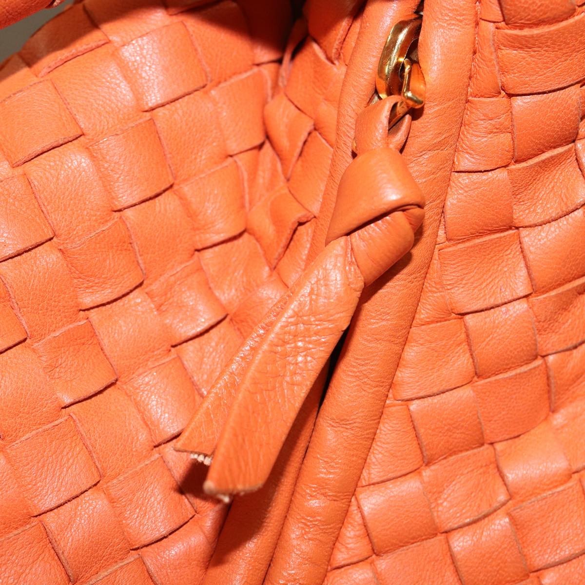 Bottega Veneta Veneta Hobo Intrecciato Nappa Orange Leather Shoulder Bag Bag (Pre-Owned)